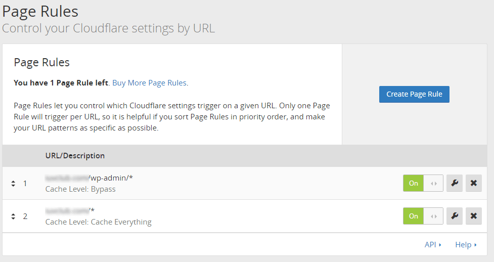 CF Caching Page Rules